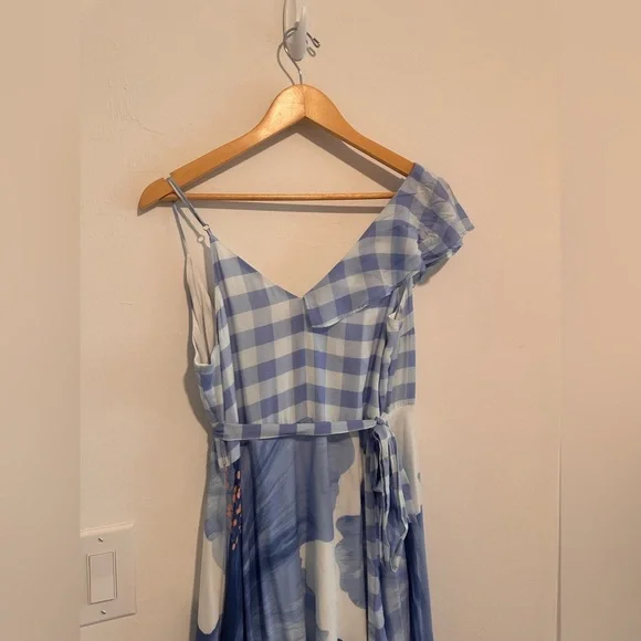 Farm Rio Seaside Wrap Around  Midi Dress in Blue Sz S - Picture 10 of 12